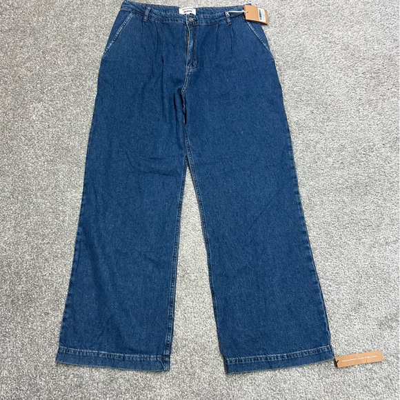 Reformation Denim - Reformation Jeans Womens 31 Blue Montauk Pleated High Rise Twill Pants NWT